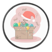 Boxbox mit Weihnachtsdekoration und Weihnachtsmann Eishockey Puck (Vorderseite)