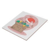 Boxbox mit Weihnachtsdekoration und Weihnachtsmann Fliese (Seite)