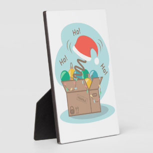 Boxbox mit Weihnachtsdekoration und Weihnachtsmann Fotoplatte