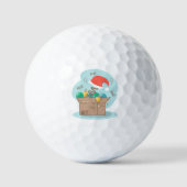 Boxbox mit Weihnachtsdekoration und Weihnachtsmann Golfball (Vorderseite)