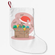 Boxbox mit Weihnachtsdekoration und Weihnachtsmann