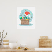 Boxbox mit Weihnachtsdekoration und Weihnachtsmann Poster (Küche)