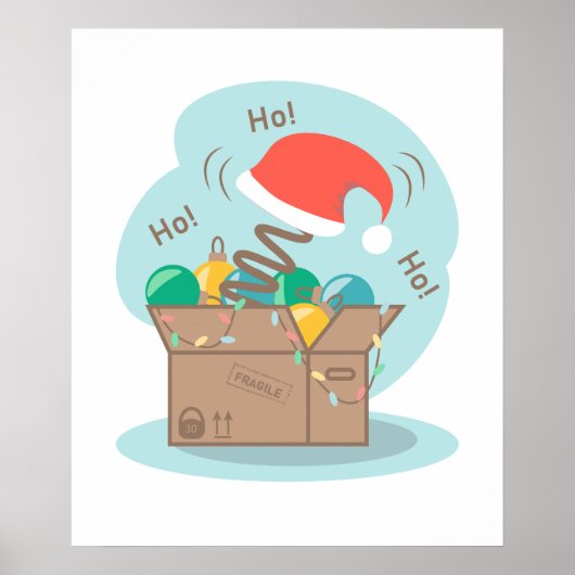 Boxbox mit Weihnachtsdekoration und Weihnachtsmann Poster (Vorne)