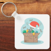 Boxbox mit Weihnachtsdekoration und Weihnachtsmann Schlüsselanhänger (Vorderseite)