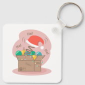 Boxbox mit Weihnachtsdekoration und Weihnachtsmann Schlüsselanhänger (Rückseite)
