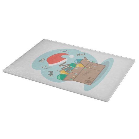 Boxbox mit Weihnachtsdekoration und Weihnachtsmann Schneidebrett (Ecke)