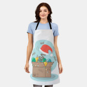 Boxbox mit Weihnachtsdekoration und Weihnachtsmann Schürze (Getragen)