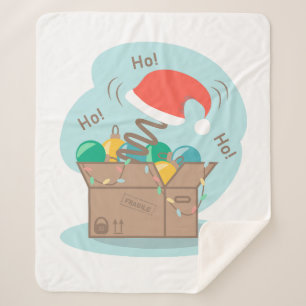 Boxbox mit Weihnachtsdekoration und Weihnachtsmann Sherpadecke