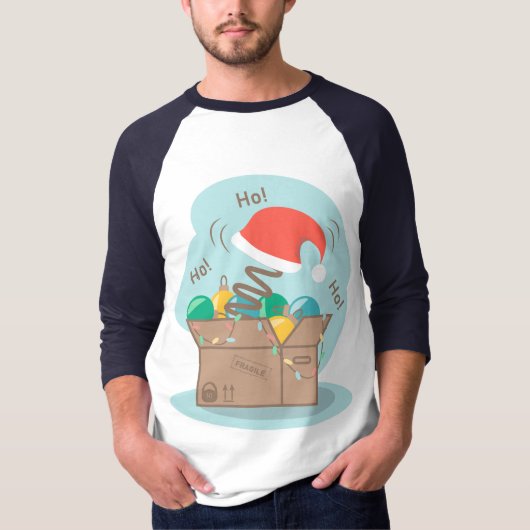 Boxbox mit Weihnachtsdekoration und Weihnachtsmann T-Shirt (Vorderseite)