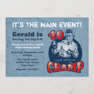 Boxchamp 40. Geburtstags-Party Einladung