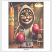 Boxchamp? - Katze mit Boxhandschuhen Aufkleber (Blatt)