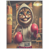 Boxchamp? - Katze mit Boxhandschuhen Aufkleber (Vorderseite)