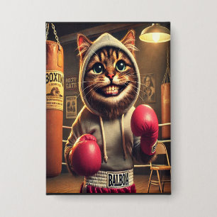 Boxchamp? - Katze mit Boxhandschuhen Button