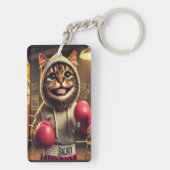 Boxchamp? - Katze mit Boxhandschuhen Schlüsselanhänger (Rückseite)