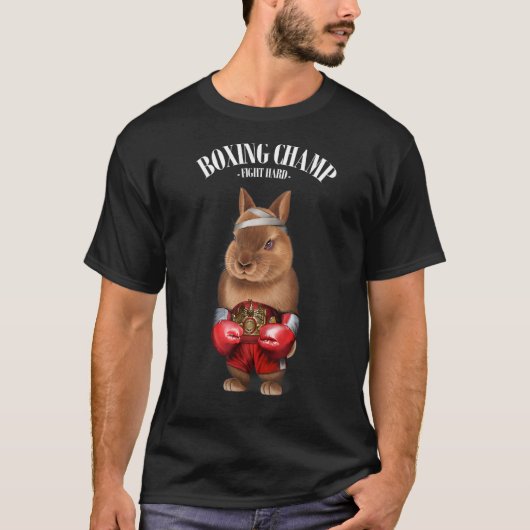 Boxchampion Zwarf Rabbit Fighter T-Shirt (Vorderseite)