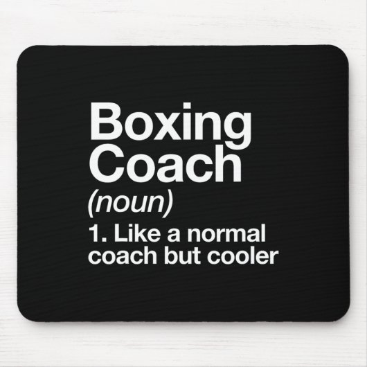 Boxcoach Funny Sports Definition Trainer Marti Mousepad (Vorne)