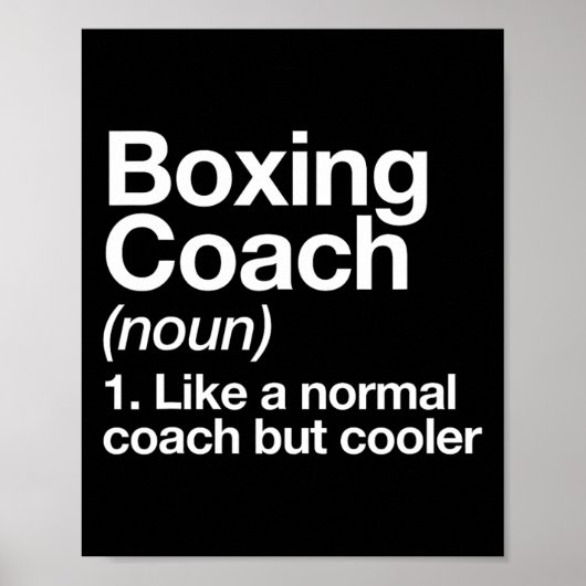 Boxcoach Funny Sports Definition Trainer Marti Poster (Vorne)
