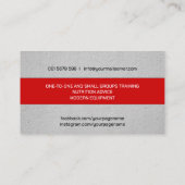 Boxcoach, grau und rot, Handschuhe Visitenkarte (Rückseite)