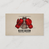 Boxcoach Handschuhe und zeichnend Tasche Visitenkarte (Vorderseite)