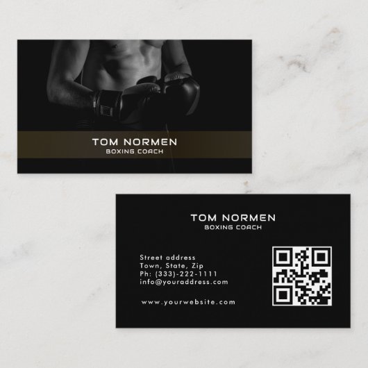 Boxcoach Personal Trainer Gym Visitenkarte (Vorne/Hinten)