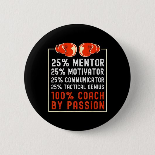 Boxcoach-Sprichwort für Boxteam-Motivator 100% Button (Vorderseite)