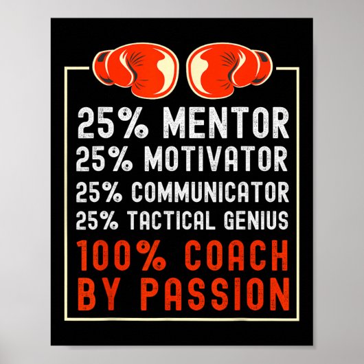 Boxcoach-Sprichwort für Boxteam-Motivator 100% Poster (Vorne)