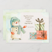 Boxday Snowman Holiday Card Feiertagskarte (Vorne/Hinten)