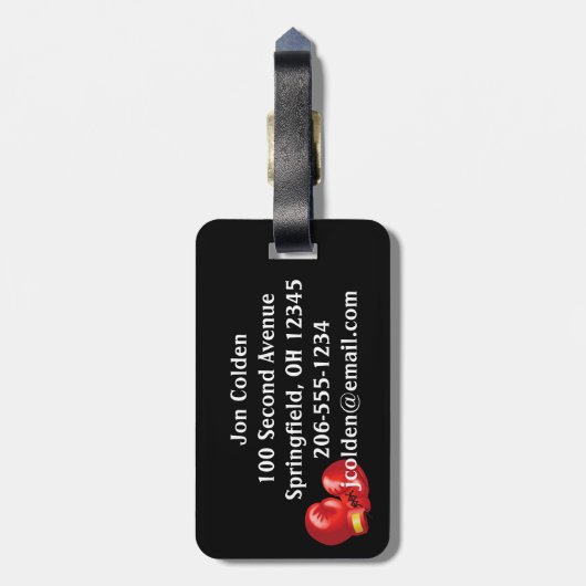 Boxdesign-Gepäckanhänger Gepäckanhänger (Rückseite vertikal)