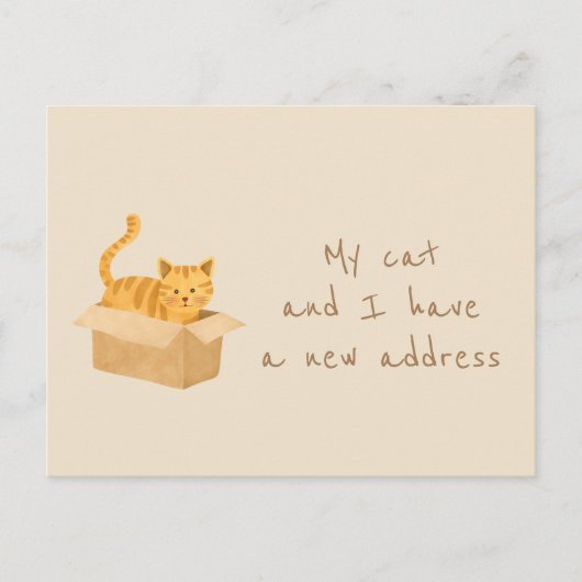 Boxed & Bounded Cat | Zuhause Moving Postkarte (Vorderseite)