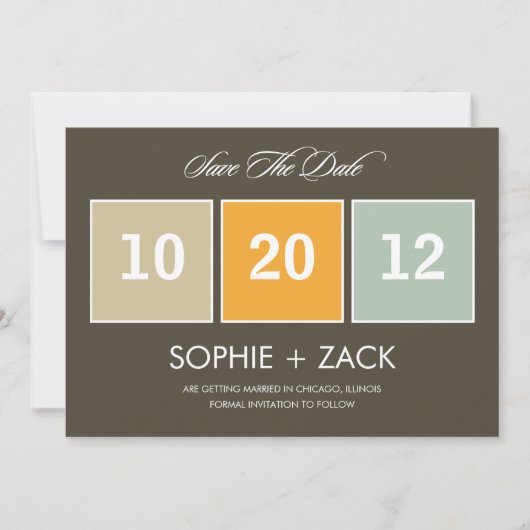 Boxed Calendar Save the Date Anuncements (grau) (Vorderseite)