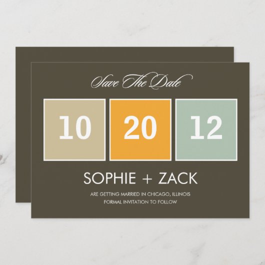 Boxed Calendar Save the Date Anuncements (grau) (Vorne/Hinten)