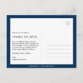 Boxed Calendar Save the Date Postcard (Navy Blue) Ankündigungspostkarte (Rückseite)
