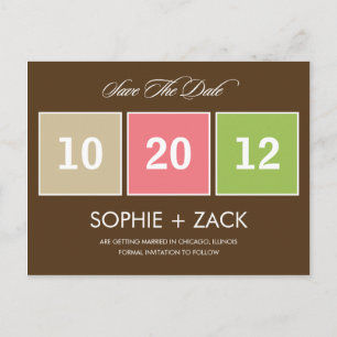 Boxed Kalender Save the Date Postkarte (braun)