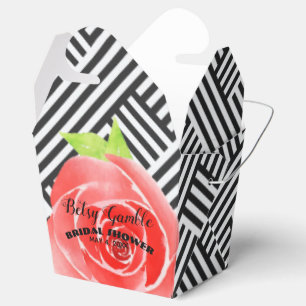 Boxed Streifen Aquarellfarben Rose Derby Ausstieg Geschenkschachtel