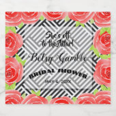 Boxed Streifen und Rose Derby Sparkling Weinetiket Schaumweinetikett (Einzelnes Label)