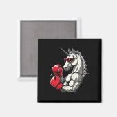 Boxeinhorn mit Boxhandschuhen Kickboxen Niedlich Magnet (Vorderseite/Rückseite)