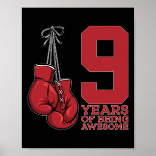 Boxen 9 Jahre Phantastischer Boxer 9. Geburtstag Poster