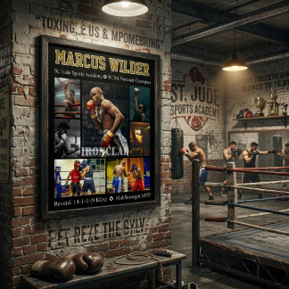 Boxen Abschlussfeier Spieler Foto-Collage Poster
