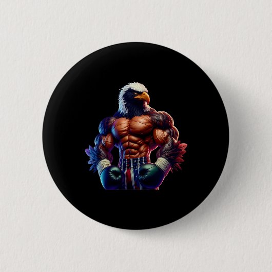 Boxen Blackhawk Boxer Kickboxer MMA Kämpfer Comba Button (Vorderseite)