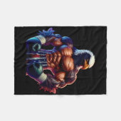 Boxen Blackhawk Boxer Kickboxer MMA Kämpfer Comba Fleecedecke (Vorderseite (Horizontal))