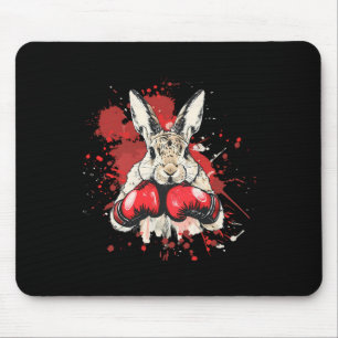 Boxen Bunny mit Boxhandschuhen Kickboxen Lustig B Mousepad