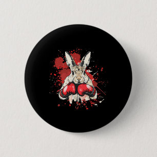 Boxen Bunny mit Boxhandschuhen Kickboxen Lustiger Button