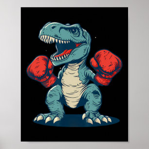 Boxen Dinosaur Boxer Dino Kickboxen T-Rex Boxen Poster