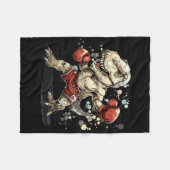Boxen Dinosaur Boxer T-Rex Kickboxen Dino Boxen Fleecedecke (Vorderseite (Horizontal))