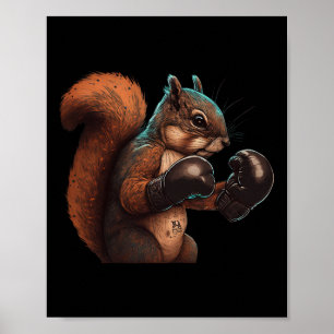 Boxen Eichhörnchen Boxer Boxhandschuhe Kickboxen M Poster