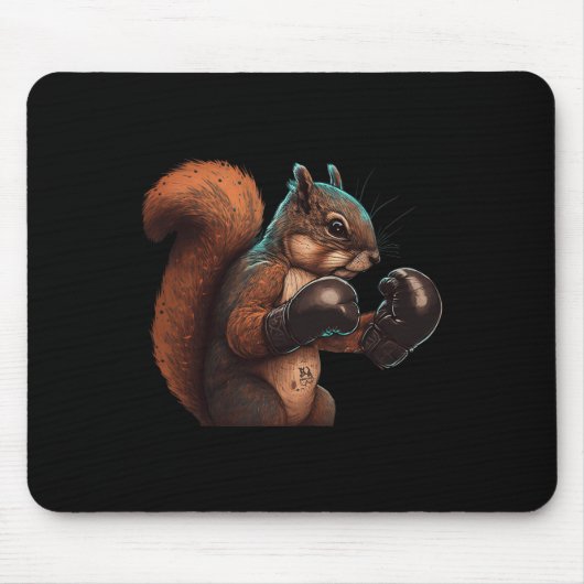 Boxen-Eichhörnchen Boxer Boxhandschuhe Kickboxing- Mousepad (Vorne)