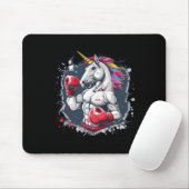 Boxen Einhorn mit Boxhandschuhen Kikboxen Funny Mousepad (Mit Mouse)