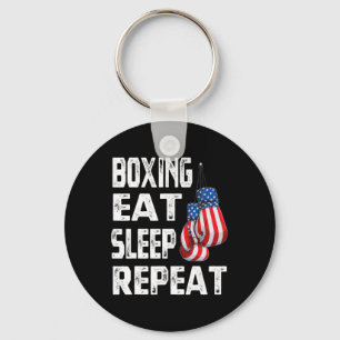 Boxen Essen Schlafen Wiederholen Gym Boxer Kickbox Schlüsselanhänger