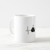 Boxen Herzschlag-Linien-Schlag-Design Kaffeetasse (Vorderseite Links)