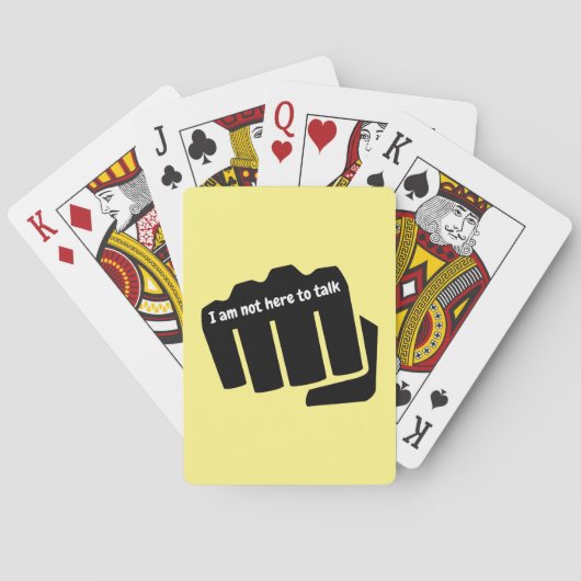 Boxen, ich bin nicht hier, um zu reden spielkarten (Rückseite)